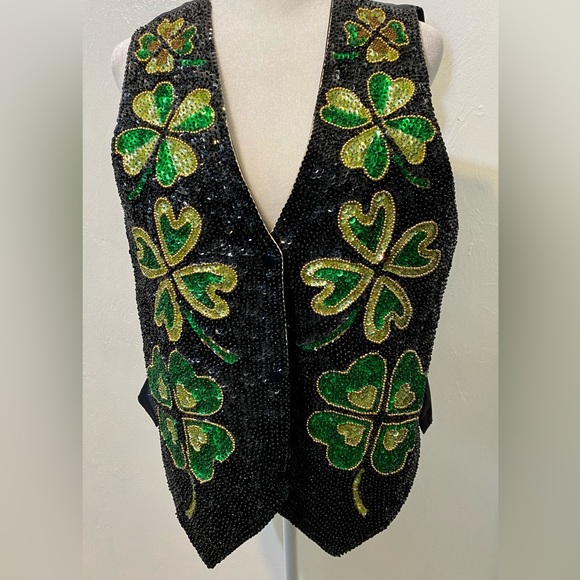 Fashion Fantasy Jackets & Blazers - Fashion Fantasy Vintage Shamrock Festive Sequins.Fun Unique piece.Size S
